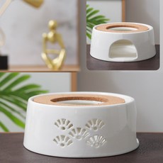 아이레노 도자기 내열 티포트워머 촛불워머 차 온기 유지 티타임 소품, 1개, 화이트 D형