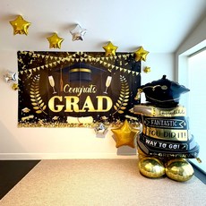 졸업풍선세트 졸업식 파티용품 포토존 졸업현수막 가로, 1세트, 2. 스탠딩 학사모