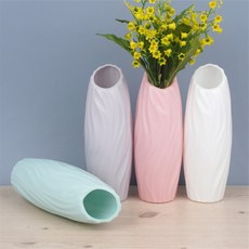 살림앤리빙 화병꽃병 타원형 조화화병 플라스틱화병, 그레이