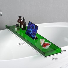 모던 투명 아크릴 반신욕 욕조 트레이 아크릴 덮개 거치대 배스테이블, 그린 80CM(사은품증정), 1개