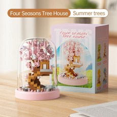 AREAX 스폰지밥 샌디 치크스 돔 트리 하우스 DIY 블록 어린이 및 팬들을 위한 블라인드 박스 선물 조립 모, 01 Sandy Tree House, 1개