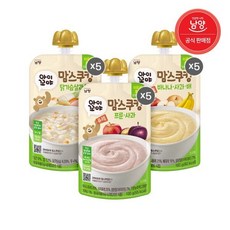 남양유업 맘스쿠킹 유아 이유식6개월 100g 3종 맛별 5개씩 총 15개입