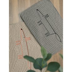 깜찍한 여우 디자인 순면 퀼트 발매트 2color - 큐티 폭스 누빔 매트, 베이지