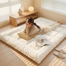 리보아 통세탁 사계절 반반 바닥 침대 토퍼 매트리스, 화이트