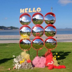 볼록 오목 스탠드 거울 포토존 야외 인테리어 3단 반사