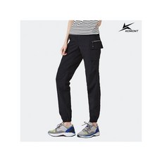 코몽트 여성 밴딩 조거 카고 팬츠 블랙