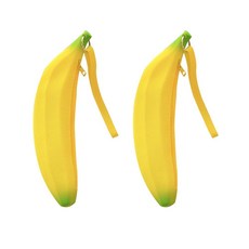 [ 1262201 ] Qaoliffa 대용량 바나나 모양 지갑 재미있고 독특한 참신한 귀여운 실리콘 백 동전 가방 키 파우치 여성용 십대 소녀 트렌디한 물건 2개 세트