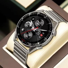 時尚智慧手錶，健康運動監測，訊息提醒，多功能智慧腕帶, 三株銀鋼【高品質出貨+巔峰配置), 2吋, 藍牙