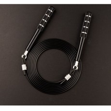 鋁合金握把鋼絲軸承跳繩, 黑, 1個