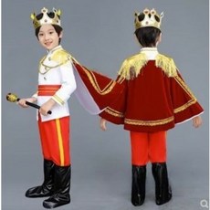 WULA 兒童王子裝扮服裝 國王扮演套裝 附權杖與皇冠