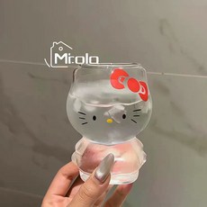 好評優選可愛Kitty貓水杯家用啤酒杯杯子卡通玻璃杯飲料高顏值果汁杯, 立體kitty造型杯（300ml）,一個, 1個