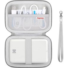 포터블 포토 프린터 휴대용 KODAK 코닥 스텝 인스턴트 스마트폰 프린터용 하드 캐리 케이스 미니 컬러 무선 모바일 USB 케이블용 지퍼 메시 포켓 페이퍼 그레이