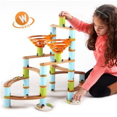 구슬 롤러코스터 우드 블럭레일 어드벤쳐 105P 생일선물 감각발달 과학교구, 1개