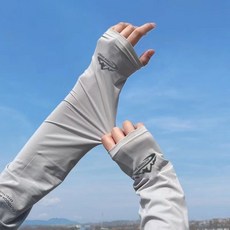 防曬面罩男士全臉遮陽面罩脖子護頸圍脖, 淺灰-雪山袖套, 1個