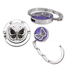 가방걸이 책상 책가방 후크 휴대용 사무실 메탈 나비 거치대, 본상품선택, 그린, 1개