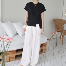 봉봉스토리 매즈 꼬임 여성용 반팔 티셔츠 럭셔리룩 블라우스 국내제작 2size
