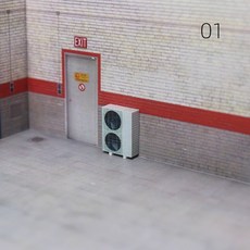 1/64 디오라마 모델 에어컨 배경 디스플레이 도구 소품 장면, 01, 1개