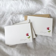가정의달 감사 미니엽서 메세지 미니카드+봉투2종+스티커 세트, 18개, I love you