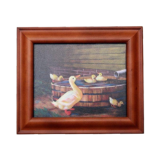 鑰匙盒 KEY BOX 鎖鑰盒 裝飾畫 掛勾 鑰匙收納盒 壁飾 鄉村農村小屋拾穗海景花田街景 33.5X6X28公分, 鴨子33.5x6x28cm, 1個