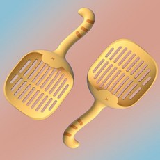 PATTHEBOO 貓砂鏟 大鏟面細孔貓咪便鏟, 1個, 大鏟面【大橘款】