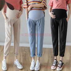 孕婦褲 孕婦褲子夏季外穿休閒寬鬆九分運動褲薄款時尚托腹打底哈倫褲夏裝