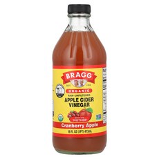 Bragg '초모'가 함유된 유기농 사과 식초 크랜베리 사과 473ml(16fl oz) 141963, 1, 473ml