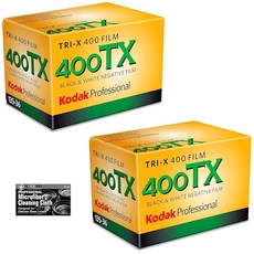 The Imaging World 코닥 프로페셔널 Tri-X 400 블랙 앤 화이트 네거티브 필름 35mm 롤 36개 노출 극세사 클리닝 천 포함, The Imaging World 코닥 프로페셔널 Tri