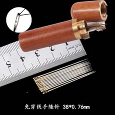 good 不用穿線的針免穿針免認盲人針家用縫衣針木筒手縫針套裝, 1個, 側穿針-3.8釐米,10根 塑料瓶裝 送頂針