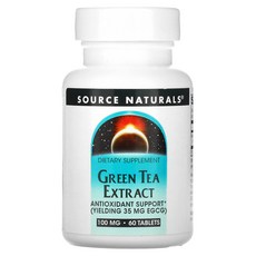 Source Naturals 녹차 추출물 100mg 60정, SourceNaturals녹차추출물100mg60정, 1개