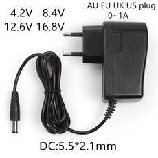 AC-DC 4.2V 8.4V 12.6V 1A 2A 충전기 전원 어댑터 1000MA 18650 리튬 배터리용, 01 US plug, 01 1A