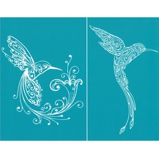 피코크 셀프 접착 실크 스크린 프린팅 스텐실 메쉬 이송 공예품 제작, 1개