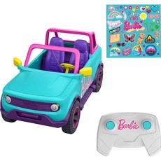 바비 핫 휠 RC SUV 2가지 패션 인형 및 액세서리에 맞는 리모컨 핑크 차량 스티커