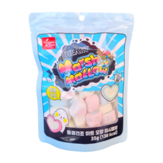 동결건조 하트모양 마시멜로 바삭한 간식 우유 바닐라향, 36개, 35g