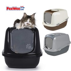 PeeWee 必威 荷蘭 加大屋型雙層 PE-E420 貓砂盆, 槍灰色, 1個