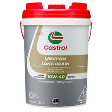 캐스트롤 벡톤 롱드레인 10W40 20L CK-4 E8/E11 연비절감형 100% 합성 장수명 디젤 엔진오일 백톤, 1개