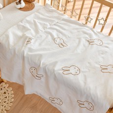 新生寶寶純棉a類被罩嬰兒被套1.2m1.5米幼兒園兒童換洗被單, 大兔子