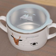 애니멀 유아 손잡이 그릇 1P 간식볼 라면기 접시 식기, 없음, 없음