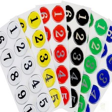 요이찌 원형 에폭시 번호판 숫자번호스티커, 검정 11~20