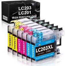 Brother LC203XL LC201XL LC203 LC201 호환 잉크 카트리지 교체품 (MFC-J480DW MFC-J880DW MFC-J4420DW MFC-J680DW M