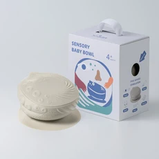 miniware 感官啟發寶寶碗 多感官刺激 底部吸盤防打翻 食品級矽膠安全無毒, 燕麥牛奶, 1個