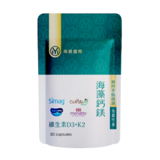 萌蔵國際 海藻鈣鎂 維生素D3+K2 膠囊 30顆, 22g, 1個