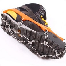등산용 아이젠 논슬립 겨울 빙판 미끄럼방지 체인 간편 착용 안전, 8핀(225-280mm)_블랙
