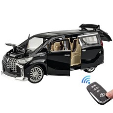 YONO 1/24 스케일 5도어 오픈 알파드 모형차 Type-C 충전 풀옵션 합금 컬렉션, 1개, 블랙