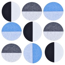 MAYJOYDIY 18피스 펠트 게시판 벽 타일 클래식 코르크 벽 타일 접착 펠트 게시판 핀 메모 보드 스티커 사진 디스플레이 사무실 학교 홈 데코용 (반원형), Mixed Color