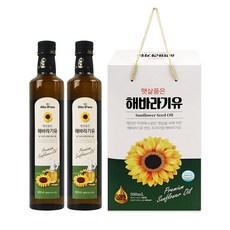 프리미엄 해바라기씨유 선물세트 500ml 2병 안전포장 설 추석 명절 판촉 선물용, 1