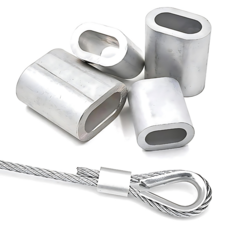 와이어 페럴 싱글홀 알루미늄 압착 슬리브, 은색, 100개