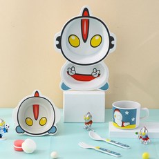 Hi！Kids 奧特曼餐具兒童餐具碗家用吃飯防摔分格盤子寶寶輔食吃飯碗勺套裝, 小柴犬,碗, 1個