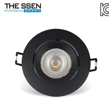 더쎈 LED 다운라이트 3인치 직회전 블랙바디 COB 5W IC타입 매입등, 1개, 블랙바디 전구색