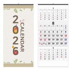 블루인쇼어 2026년 탁상 벽걸이 달력, 1개, 3단벽걸이달력