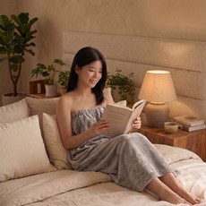 아크디 여성용 피부관리 관리실 샤워가운, 1개, 연회색